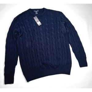 NWT Blumarine Uomo Mens Sweater NEW Size L Italy Dark Navy Cotton